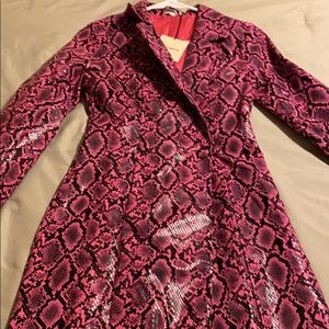 Pink snakeskin coat dress